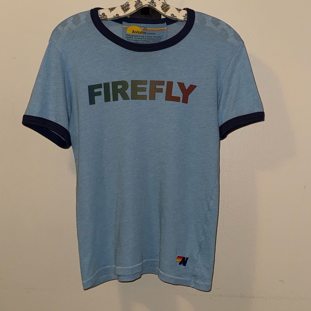 Aviator Nation RARE Firefly 2018 Collab Ringer Tee,Size-XS;P2P approx-18.75”-19”